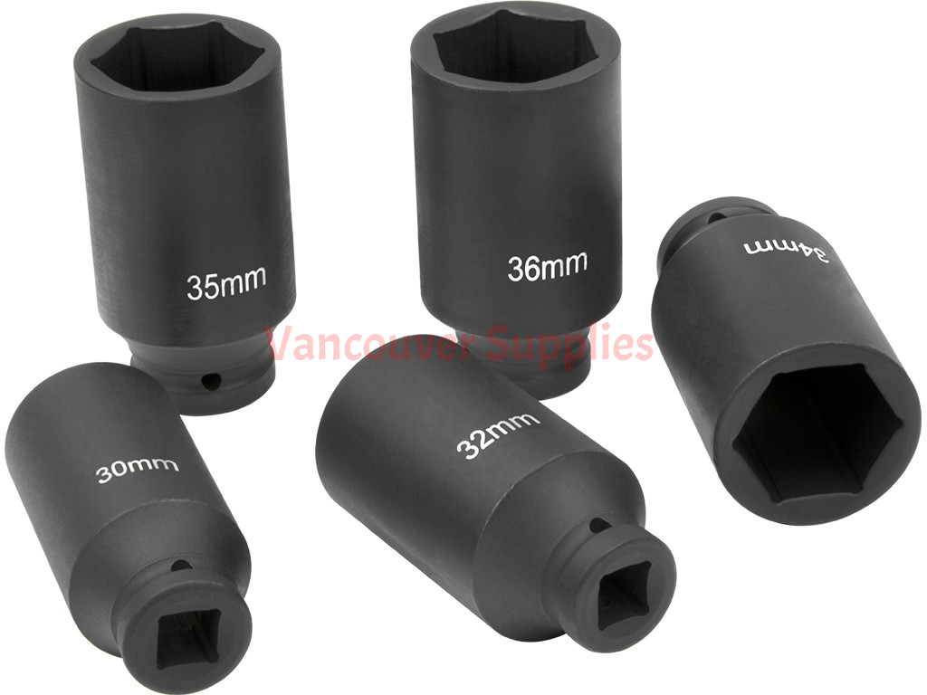 5pcs 1 2in Square Large Metric 30 36mm Extra Deep Impact